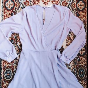 Lavender Wrap Dress Long Sleeve